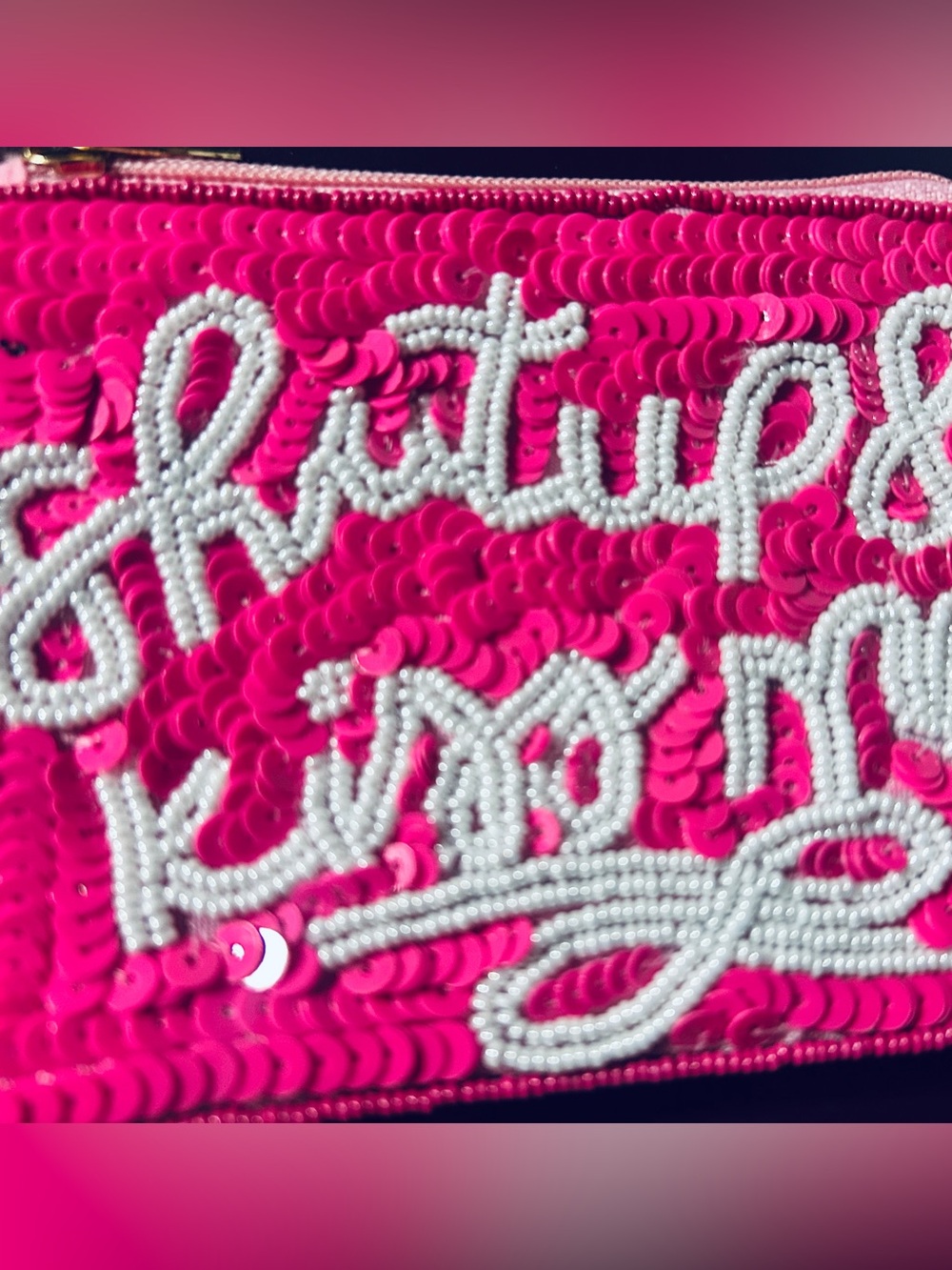 Beaded Coin Purse XOXO Red Lips New!